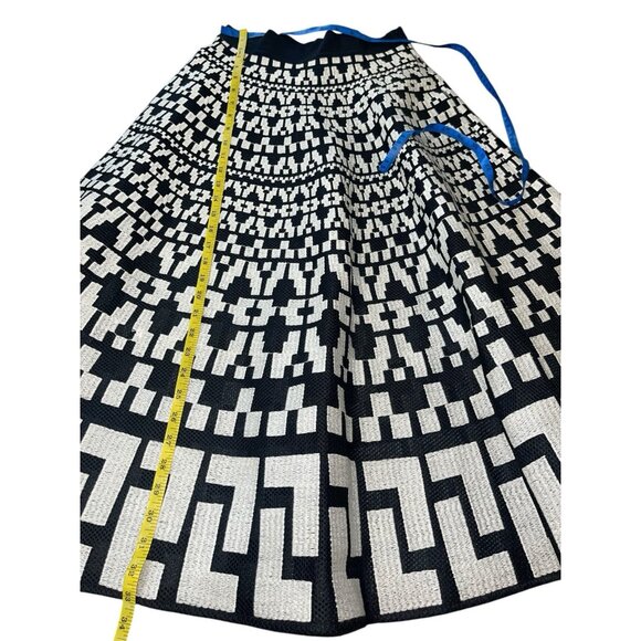 DKNY Women's Size 2 Textured Black Off White Maxi Skirt READ DESCRIPTION - Picture 4 of 12